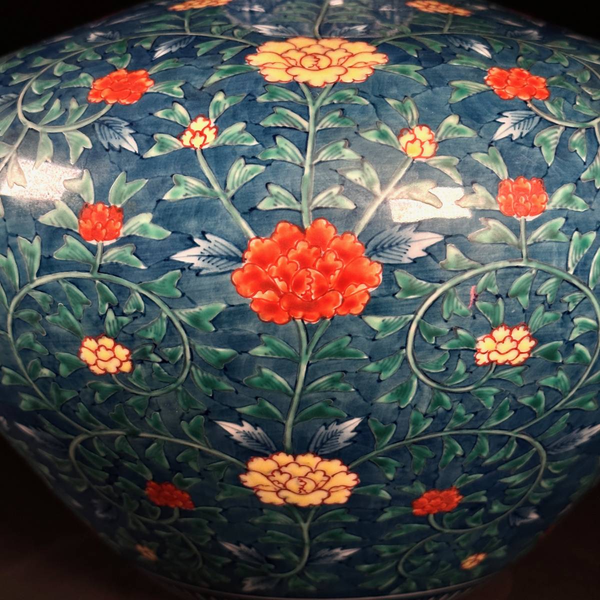 ヤフオク! - 有田焼 伊万里焼 視行窯 池田視行作 染錦花唐草文壺 花瓶...