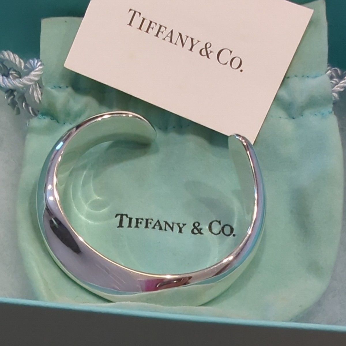 ティファニー TIFFANY&Co. バングル ブレスレット 保存袋　オープンカフ　エルサペレッティ　シルバー