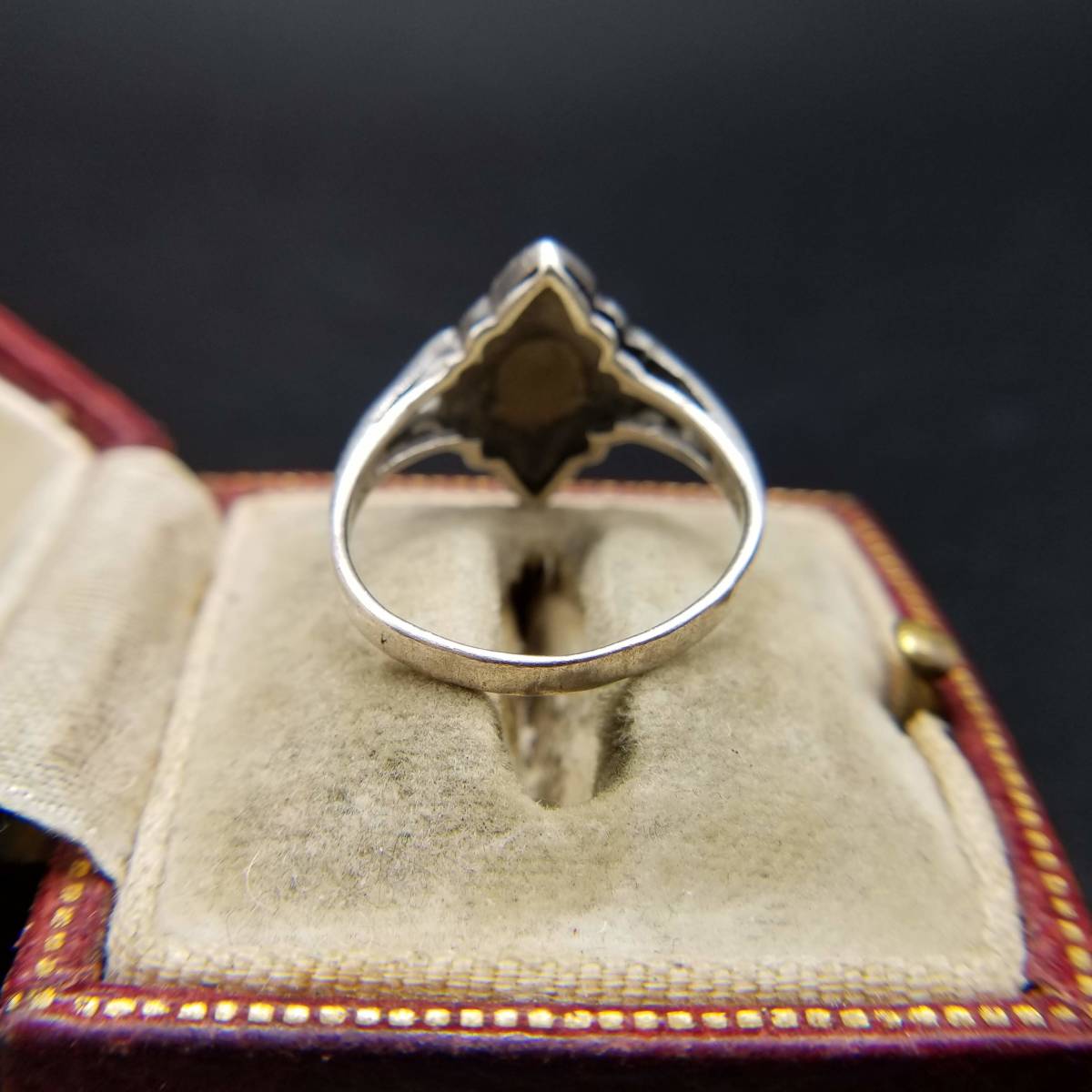 オニキス マーカサイト 925シルバー アールデコ ヴィンテージ リング 指輪 銀 彫金 ビンテージ AM1_画像5