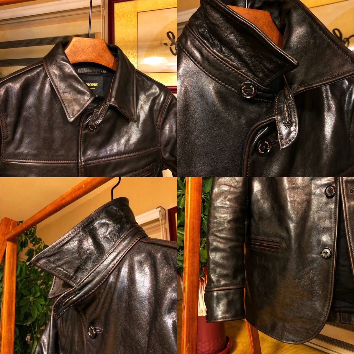 レザーカーコート 茶芯ホースハイド 馬革 レザージャケット 3XL レザーカーコート 茶芯ホースハイド 馬革 レザージャケット 3XL