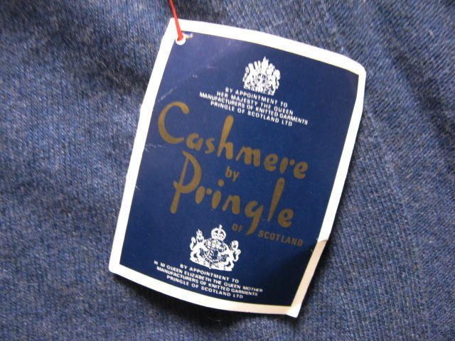 スコットランド製 Pringle プリングル カシミヤ カーディガン 青灰 サイズ107/42 セーター 英国製 ビンテージ デッドストック_画像6