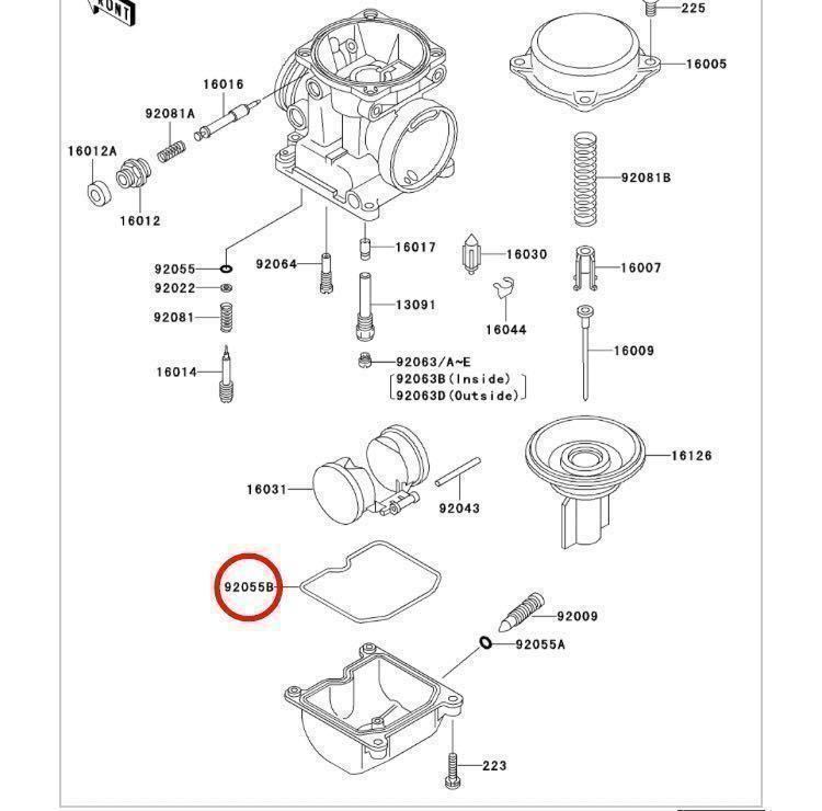 【在庫あり 即納】ZRX 2 Ⅱ F9-F10 カワサキ 純正 フロート チャンバー ガスケット ZR400F キャブレター パッキン Oリング 4個1台分 【T】_画像2