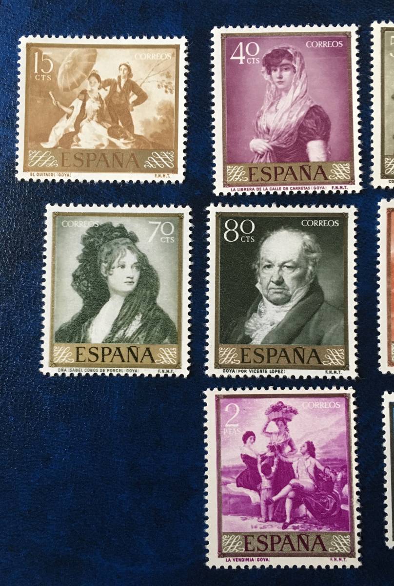 外国切手【絵画切手】1958年 スペイン　ゴヤの作品　全10種完　未使用　美品　ESPANA_画像2