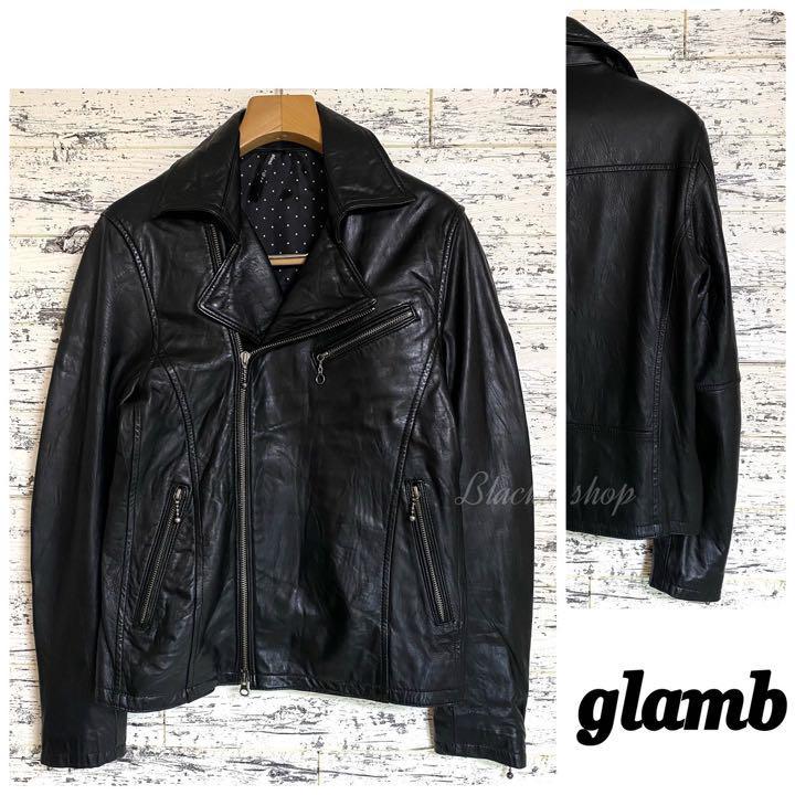 再入荷】 羊革 ダブル ジャケット ライダース グラム glamb 裏地 2 黒