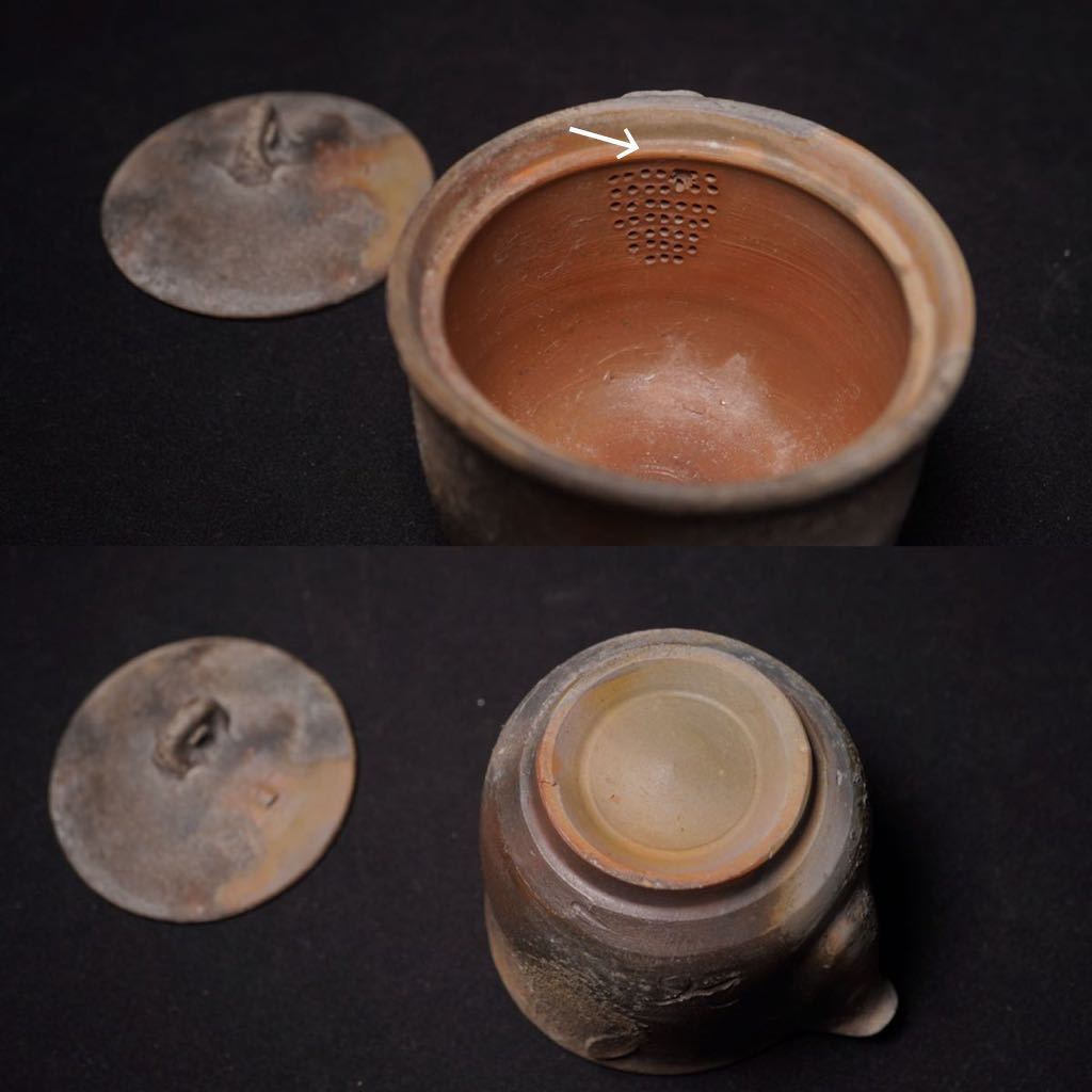 古家】備前焼 人間国宝 藤原 啓 備前 宝瓶 急須 容量181ml 煎茶道具 古家】備前焼 人間国宝 藤原 啓 備前 宝瓶 急須 容量181ml 煎茶道具