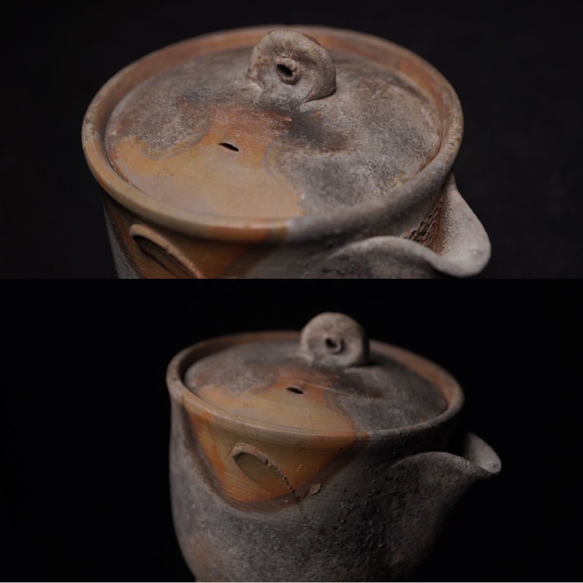 古家】備前焼 人間国宝 藤原 啓 備前 宝瓶 急須 容量181ml 煎茶道具 古家】備前焼 人間国宝 藤原 啓 備前 宝瓶 急須 容量181ml 煎茶道具