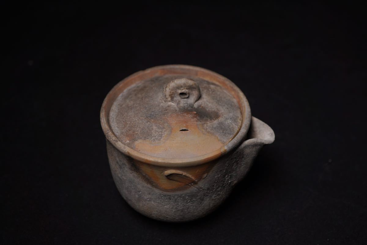 古家】備前焼 人間国宝 藤原 啓 備前 宝瓶 急須 容量181ml 煎茶道具 古家】備前焼 人間国宝 藤原 啓 備前 宝瓶 急須 容量181ml 煎茶道具