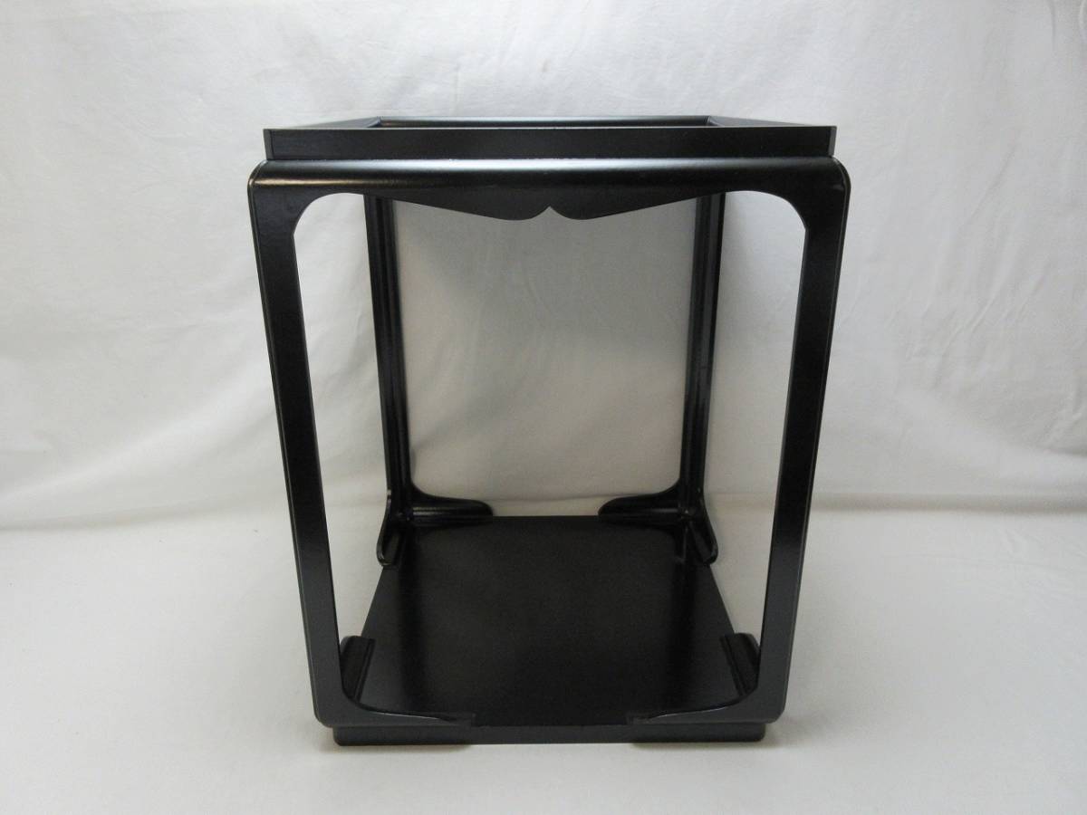404954 【 茶道具 宗旦好写 黒一閑塗 高麗卓 木製漆器 箱無 】 検