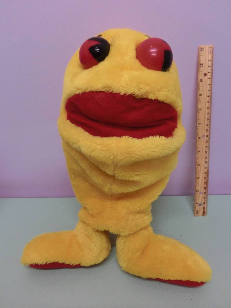 ナムコ パックマン◆80’s ハンドパペット 手踊り人形 40㎝ビンテージ◆PAC-MAN NAMCO Vintage Stuffed toy ピクセル ゲーム キャラクター_画像1