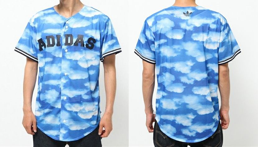 # б/у одежда магазин Yamato # распродажа средний # бесплатная доставка # ограничение #adidas оригиналы # синий пустой узор # сетка # Baseball рубашка # игра рубашка L синий Sky голубой 