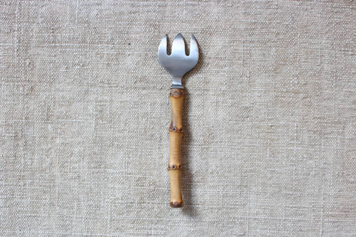  rare 1950s kai voice n bamboo sa- bin g Fork Denmark made cutlery Vintage Kay Bojesen Northern Europe Mid-century craft 