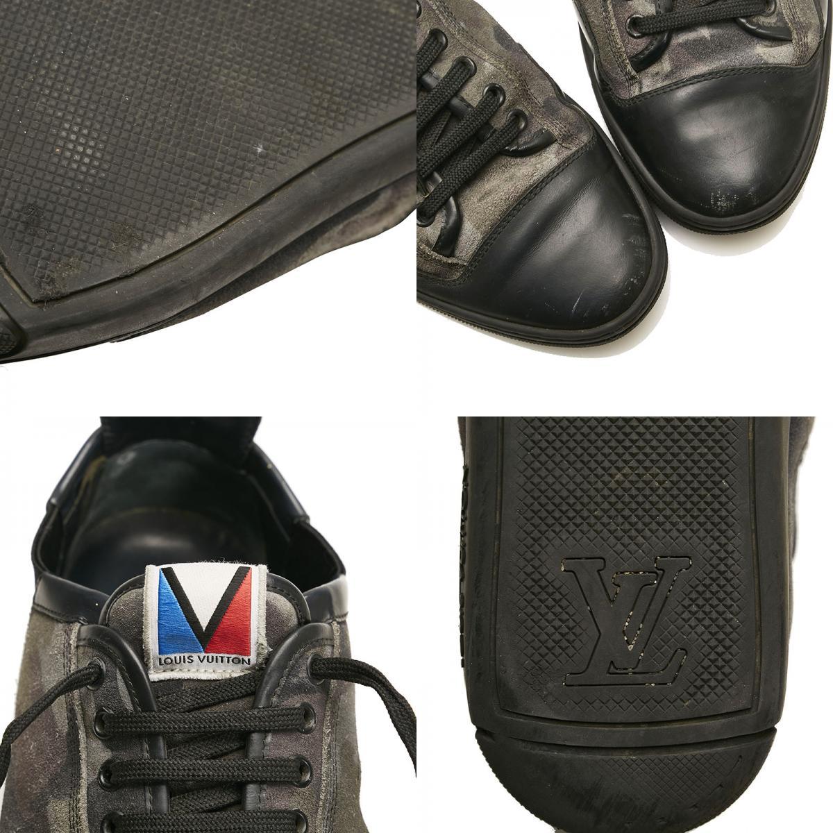 LOUIS VUITTON ルイヴィトン 迷彩スウェードレザースニーカー25cm