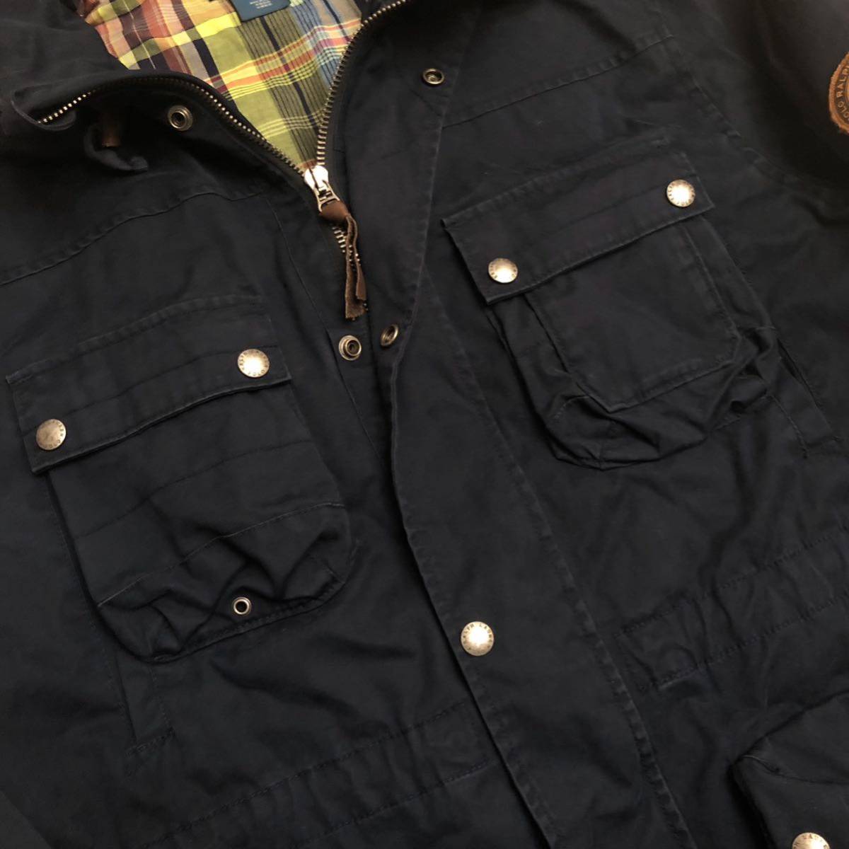 激レアRalph Lauren ラルフローレン ミリタリージャケット マウンテンパーカー 裏チェック ネイビー XL 重厚感