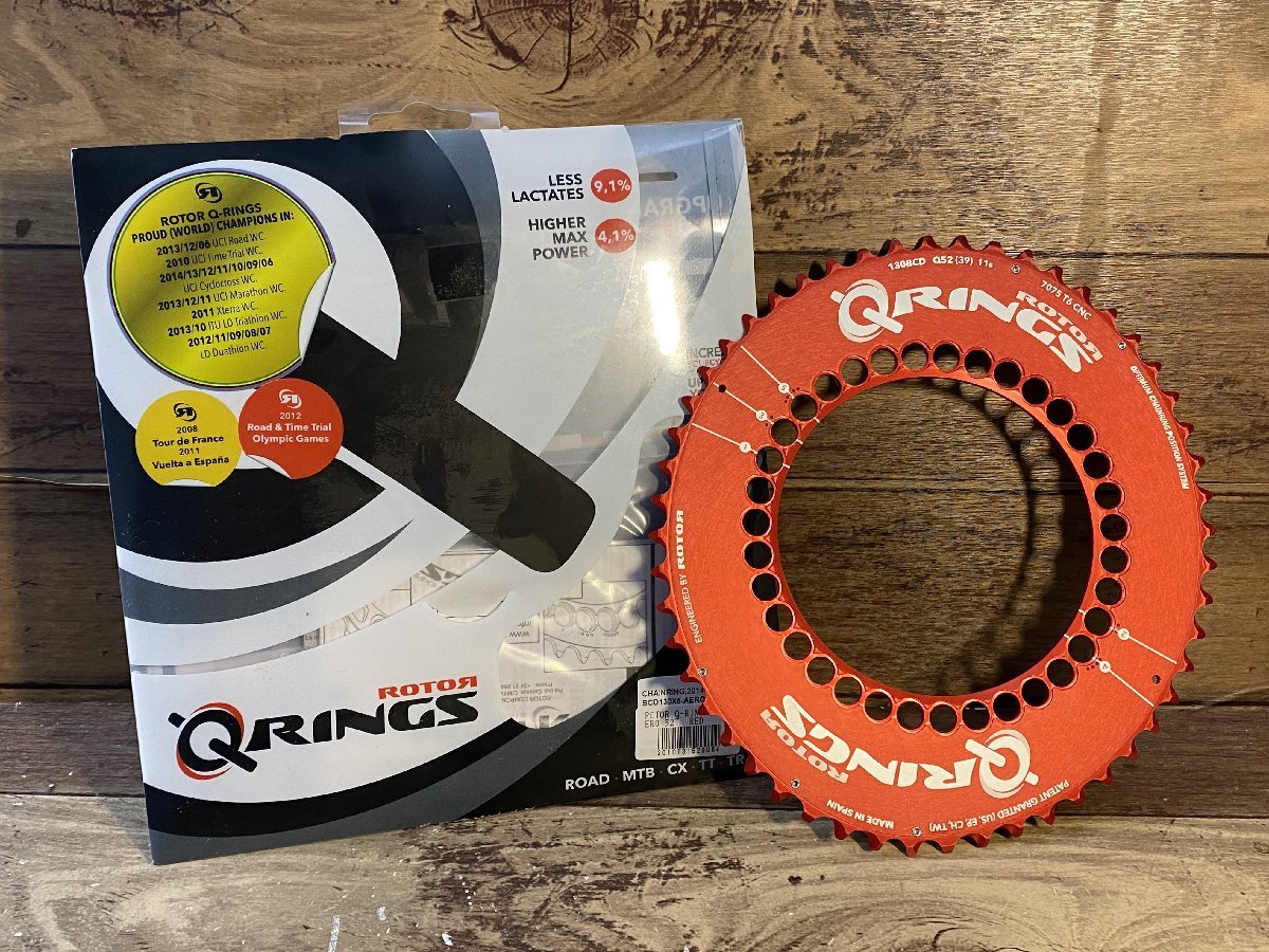 FY236 ROTOR Q-RING AERO OVAL CHEANG RING PCD130 52T RED 5 ARM