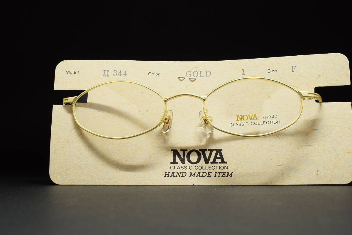 デッドストック NOVA HAND MADE ITEM H-344 47-19 チタン製 メガネ サングラス フレーム 日本製 ゴールド_画像6