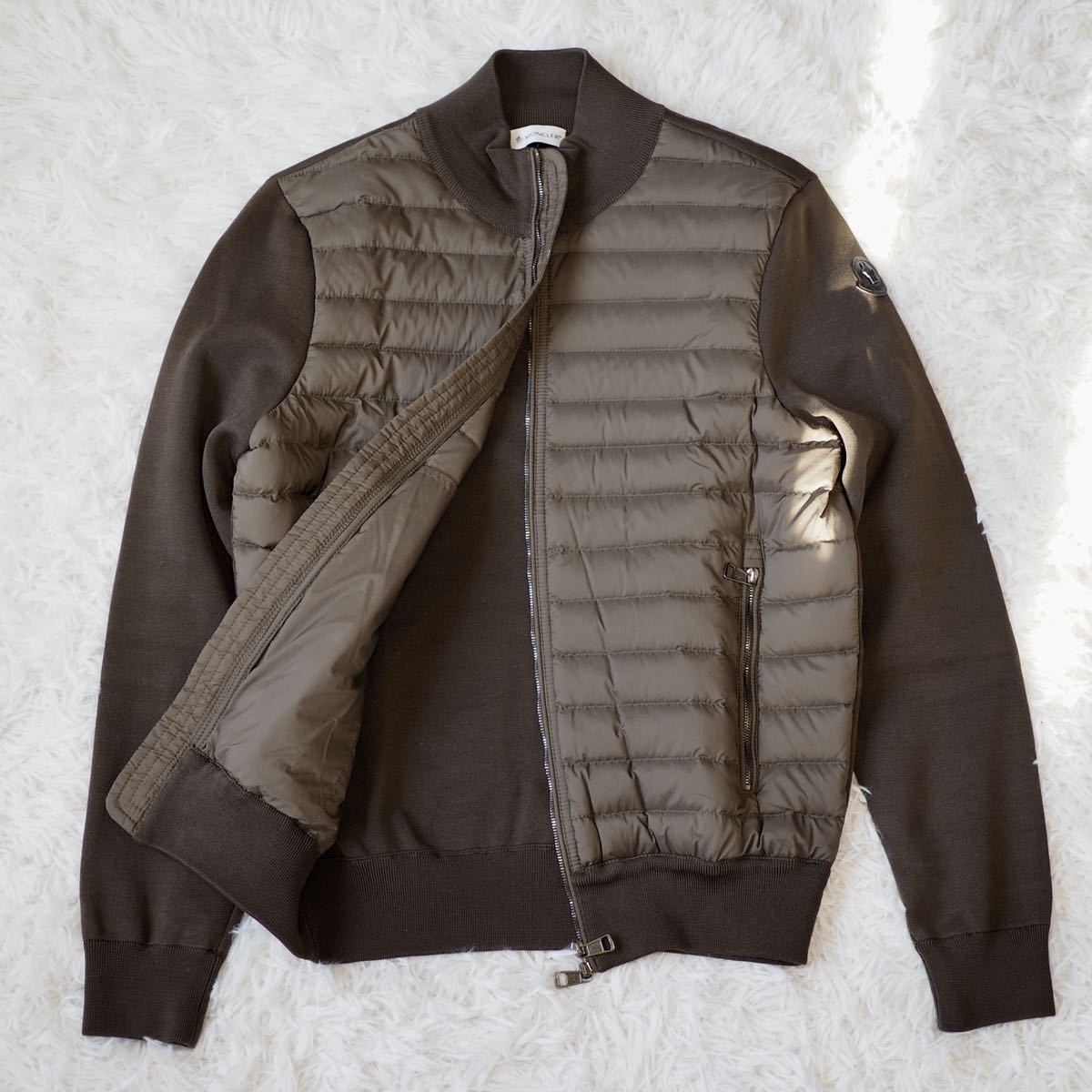 フェザー 1円~【MONCLER】モンクレール ハイブリッドダウンニット