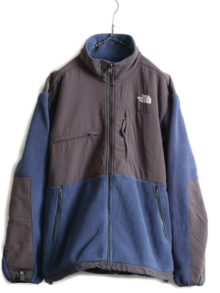 ■ ノースフェイス デナリ ジャケット ( メンズ L ) 古着 The North Face DENALI フルジップ フリース ブルゾン アウトドア 2トーン 灰 青_画像1