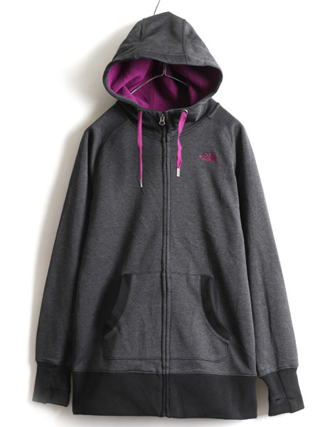 ■ ノースフェイス ジャージ パーカー ジャケット ( レディース M ) 古着 The North Face 裏 フリース ストレッチ ジャンパー アウトドア