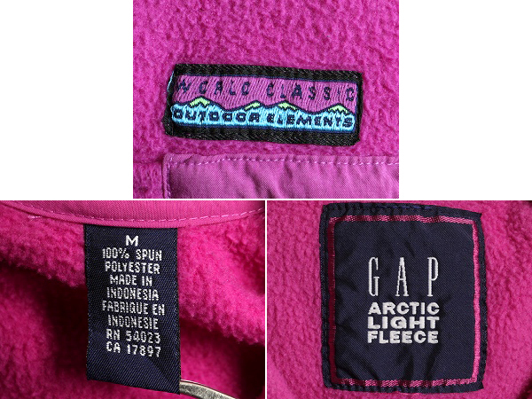 90s ■ OLD GAP プルオーバー フリース ジャケット メンズ レディース M / 古着 90年代 オールド ギャップ ジャンパー ブルゾン 旧タグ 紫_画像4