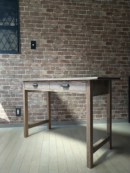 * antique manner 2do lower z working bench 110 dark oak * natural wood * Work desk * sewing machine table *