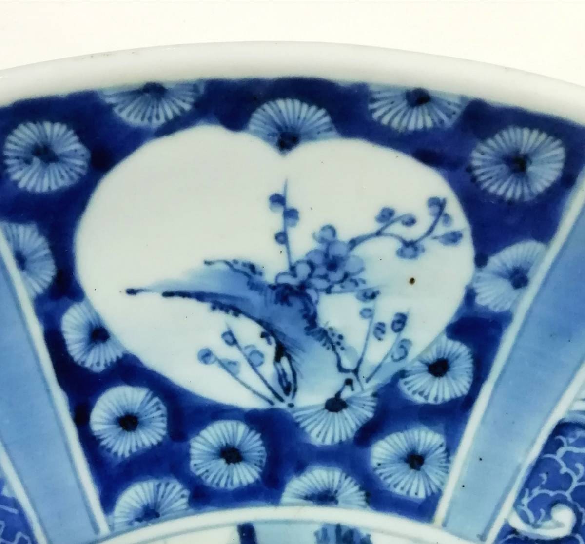波】古伊万里芙蓉手染付山水楼閣文大皿(黄金鎚白玉鑿