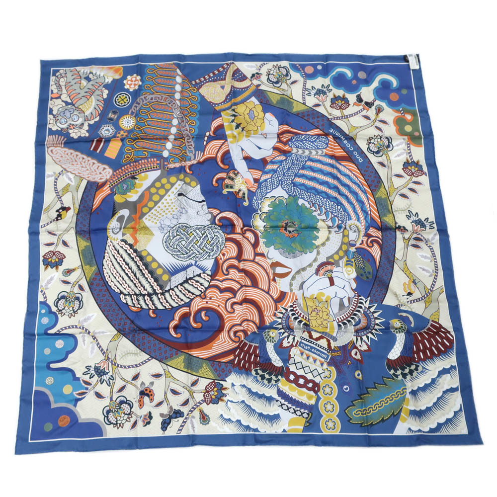 HERMES カレ DUO COSMIQUE デュオコスミック スカーフ シルク-