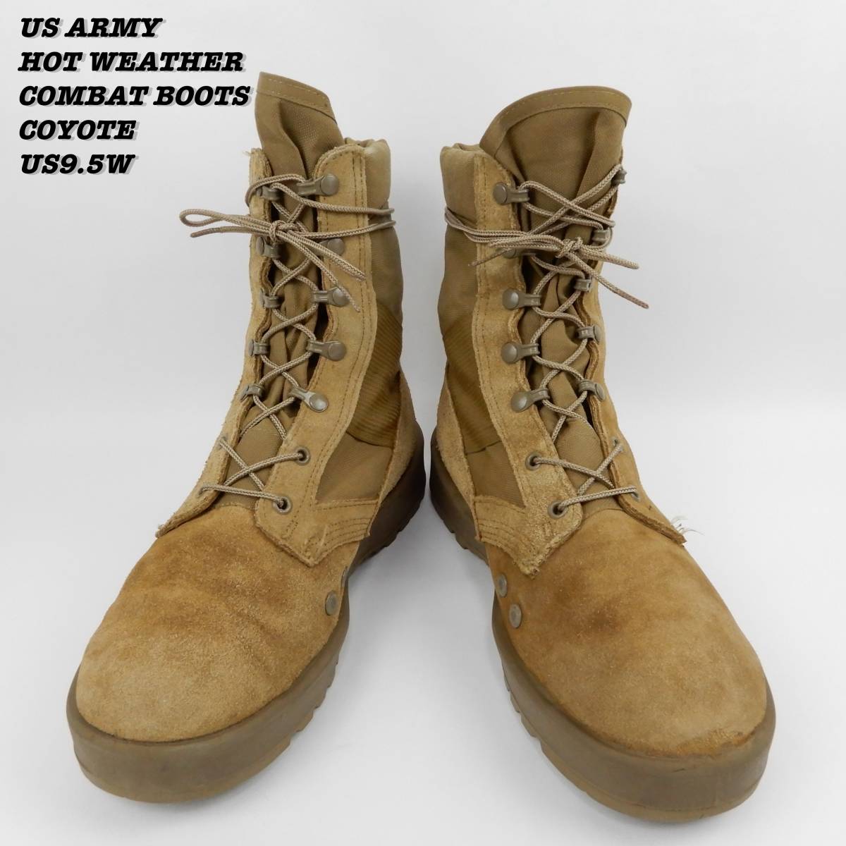 US ARMY HOT WEATHER ARMY COMBAT BOOTS COYOTE 9.5W アメリカ軍 米軍 ...