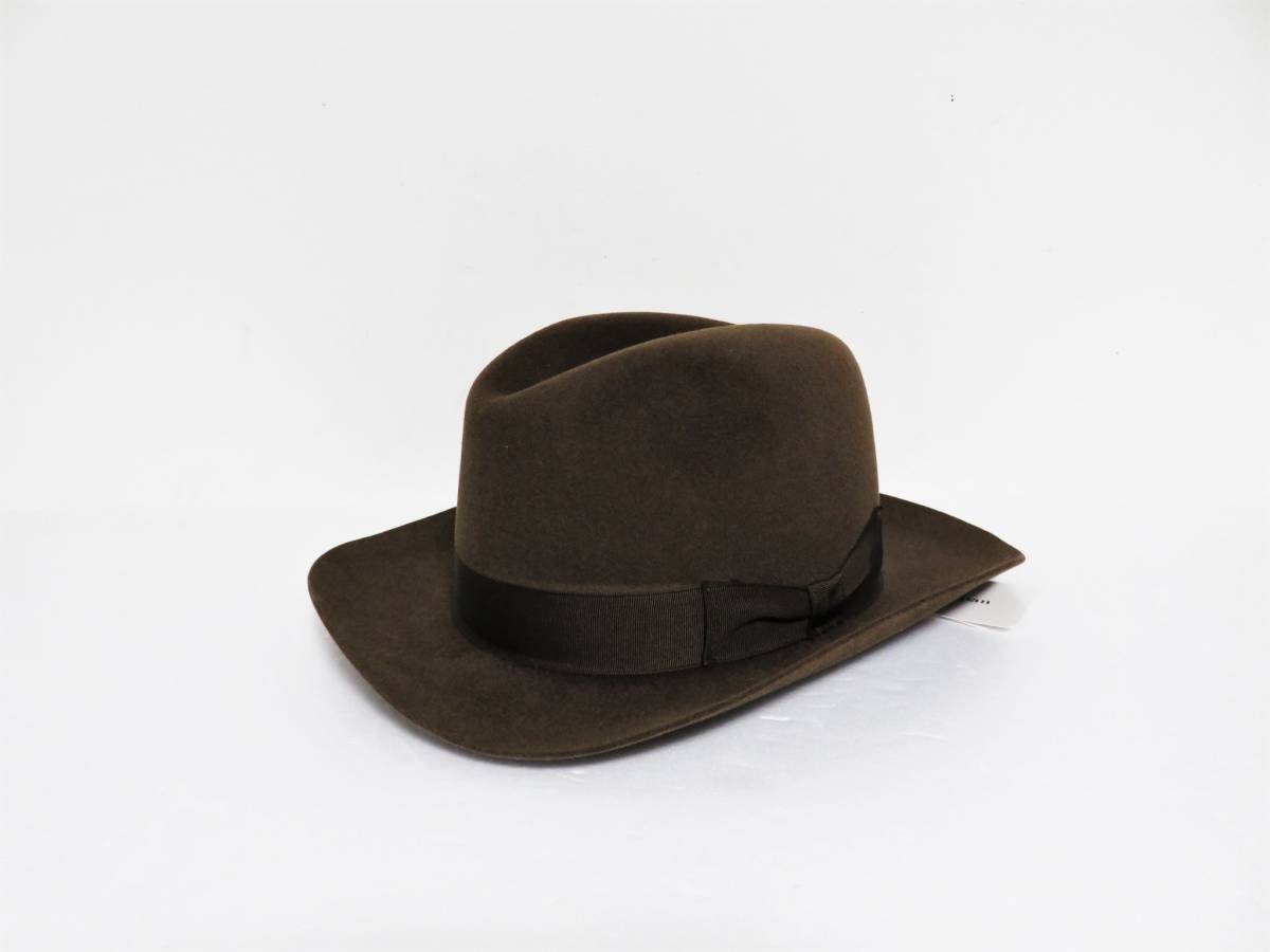 送料無料 定価4.1万 新品 Lock & Co. Hatters ハット 57 M ブラウン イングランド製 JAMES LOCK ジェームス ロック 帽子 ロックアンドコー