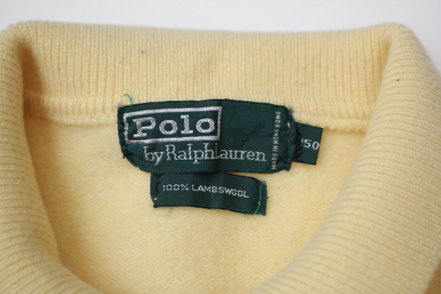 [Polo by Ralph Lauren] Ralph Lauren knitted wool sweater polo-shirt yellow 150 child clothes KIDS one Point 