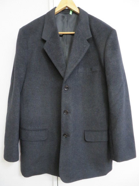 ☆クリーニング済 高級 上質 papas パパス ウールテーラードジャケット 3釦 3B アンゴラ60% 毛40% サイズ50/L☆_画像1