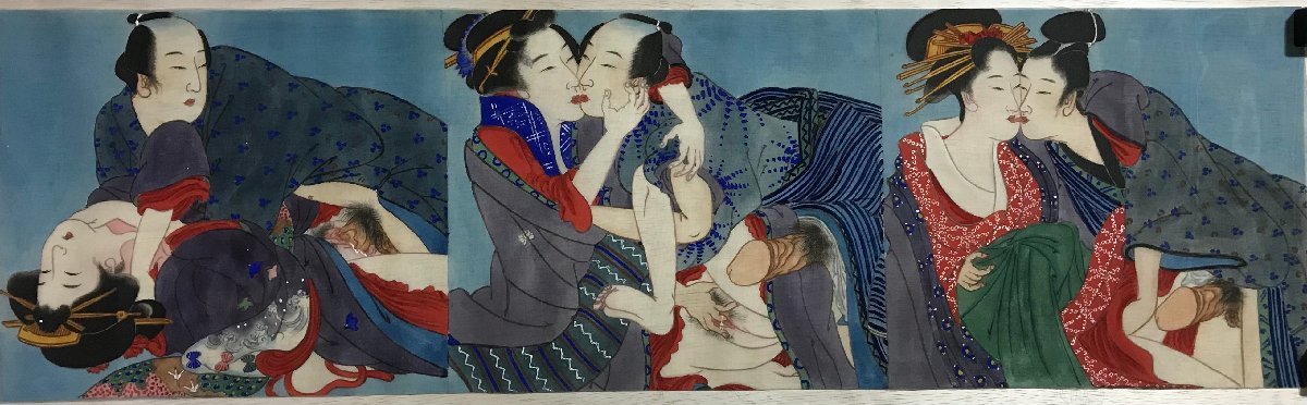 絹本着色 春画 巻物 古美術 割引お買い得 x-land.co.jp