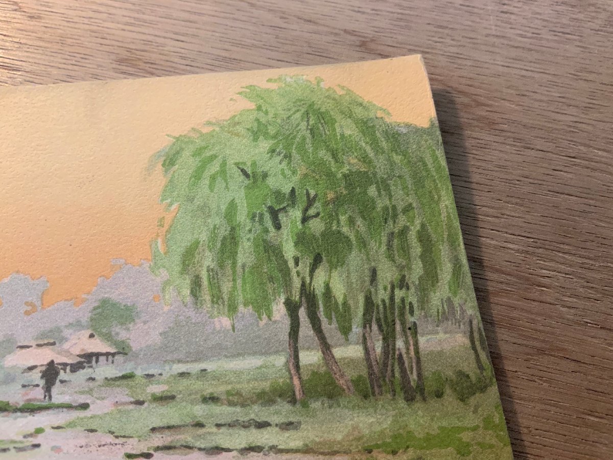 PP-8098 # free shipping # landscape painting hot middle . see Mai . person house .. picture work of art illustration Nagano prefecture Matsumoto city letter entire picture postcard photograph old photograph /.NA.