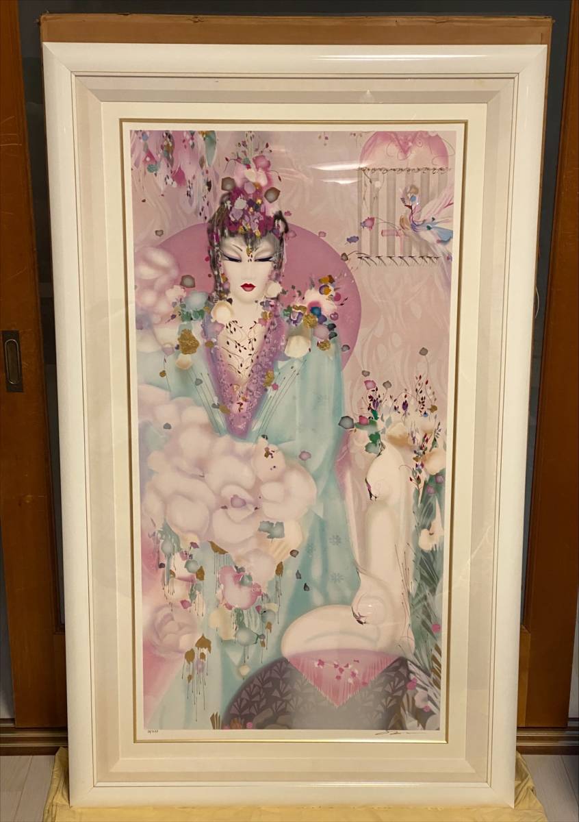 スザンヌ・マリー・ウィリアムソン SuzanneMarieWilliamson 「鳥かご」 版画18/395 特大110X55cm 大作 直筆サイン