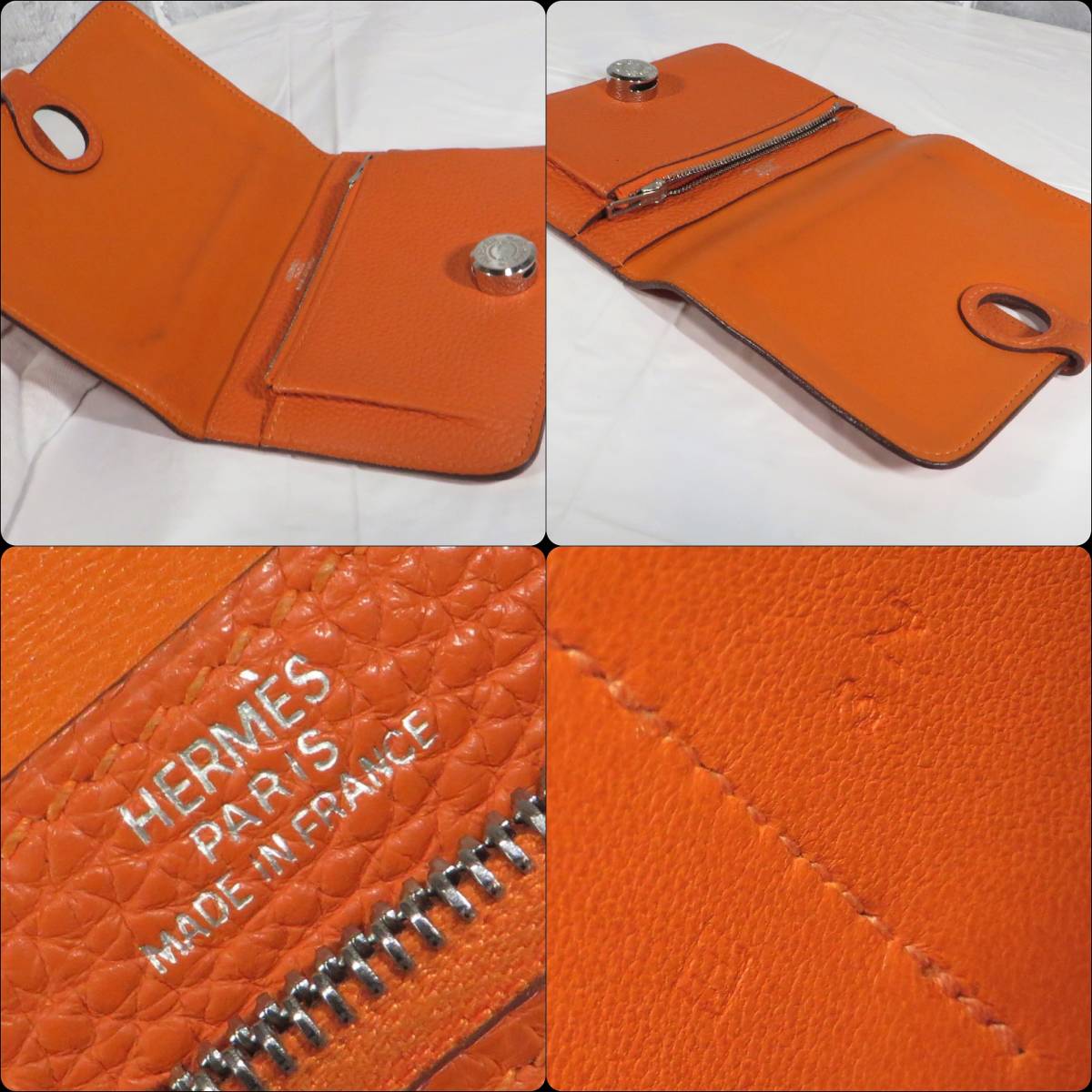 エルメス　ドゴン コンパクト　ミニ 財布　HERMESオレンジ レディースファッション 財布