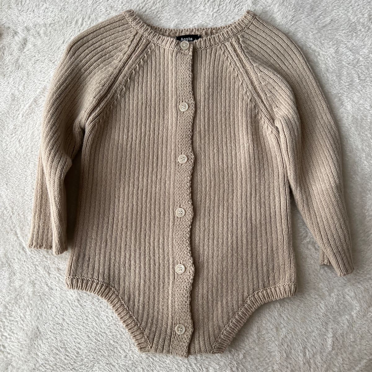 新品 韓国子供服 Aosta ニット ロンパース サロペット 80 90