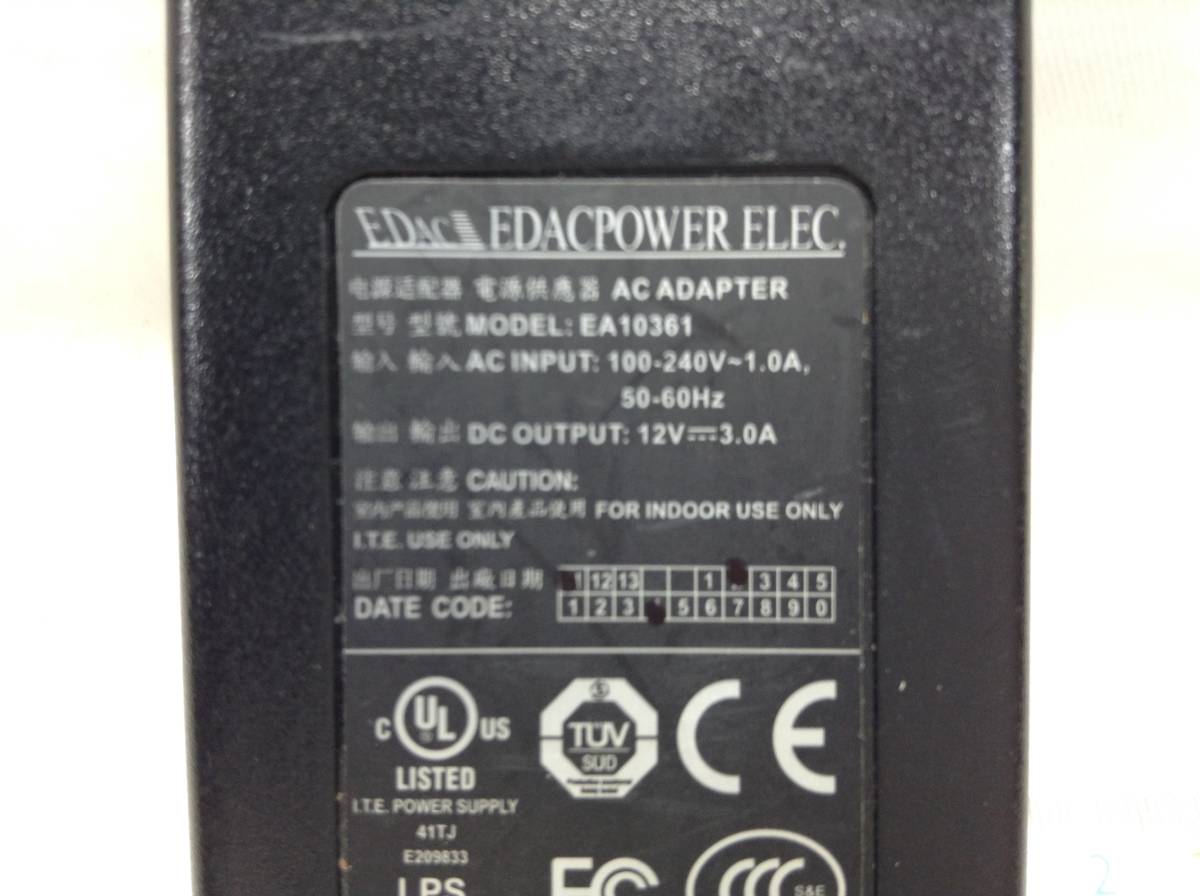 Z-267 EDAC 製 EA10361 仕様 12V 3.0A ACアダプター 即決品_画像9