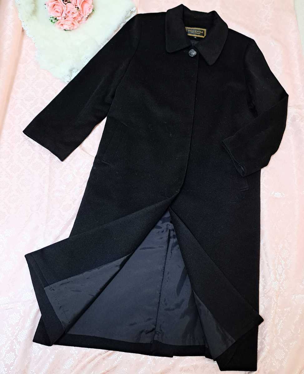 大切な人へのギフト探し カシミヤ100% 冠婚葬祭 大人 ブラック 黒 ロングコート Lサイズ