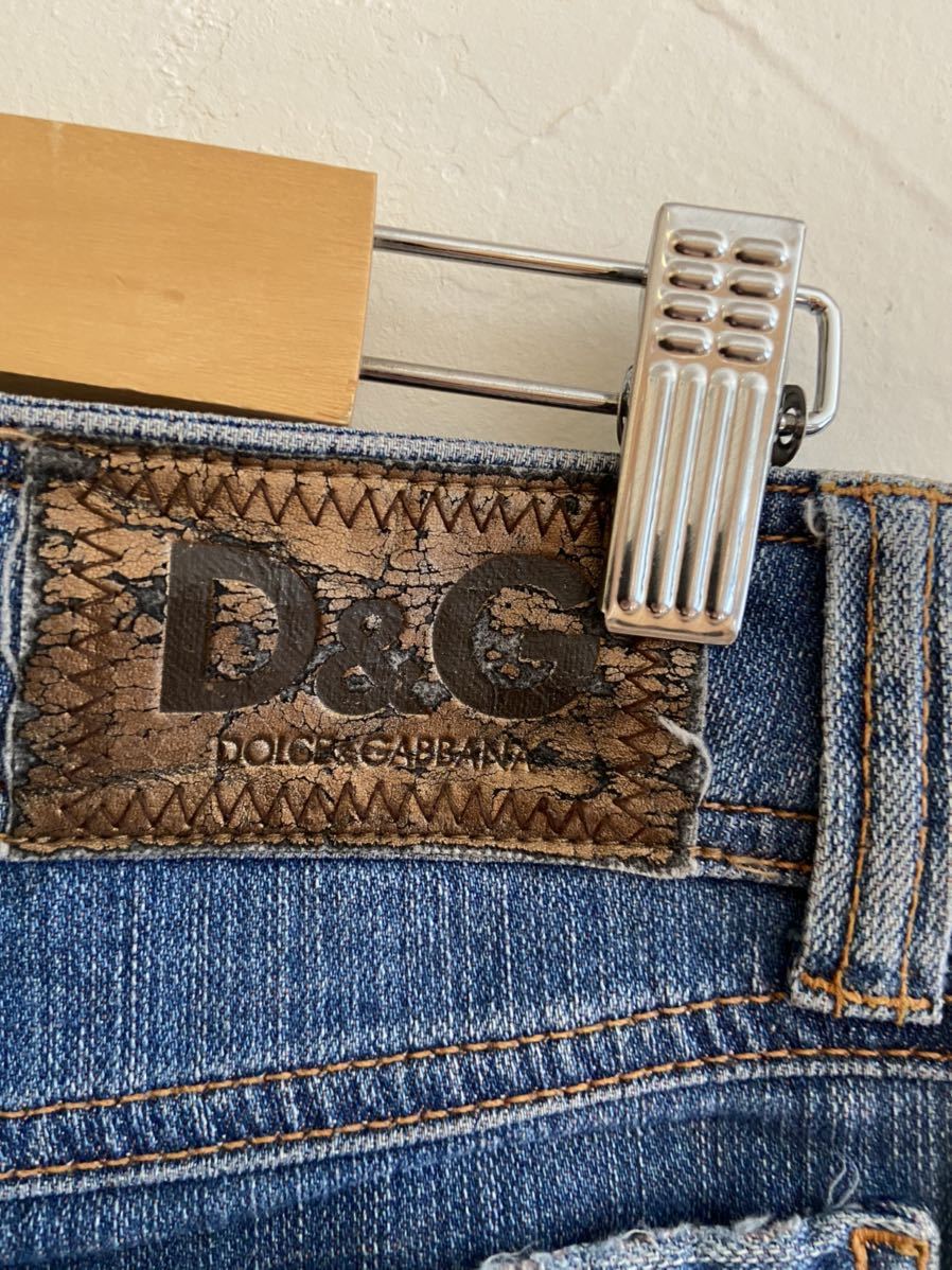 [ бесплатная доставка ] б/у DOLCE&GABBANA Dolce & Gabbana женский Denim брюки повреждение джинсы Италия производства размер 26/40