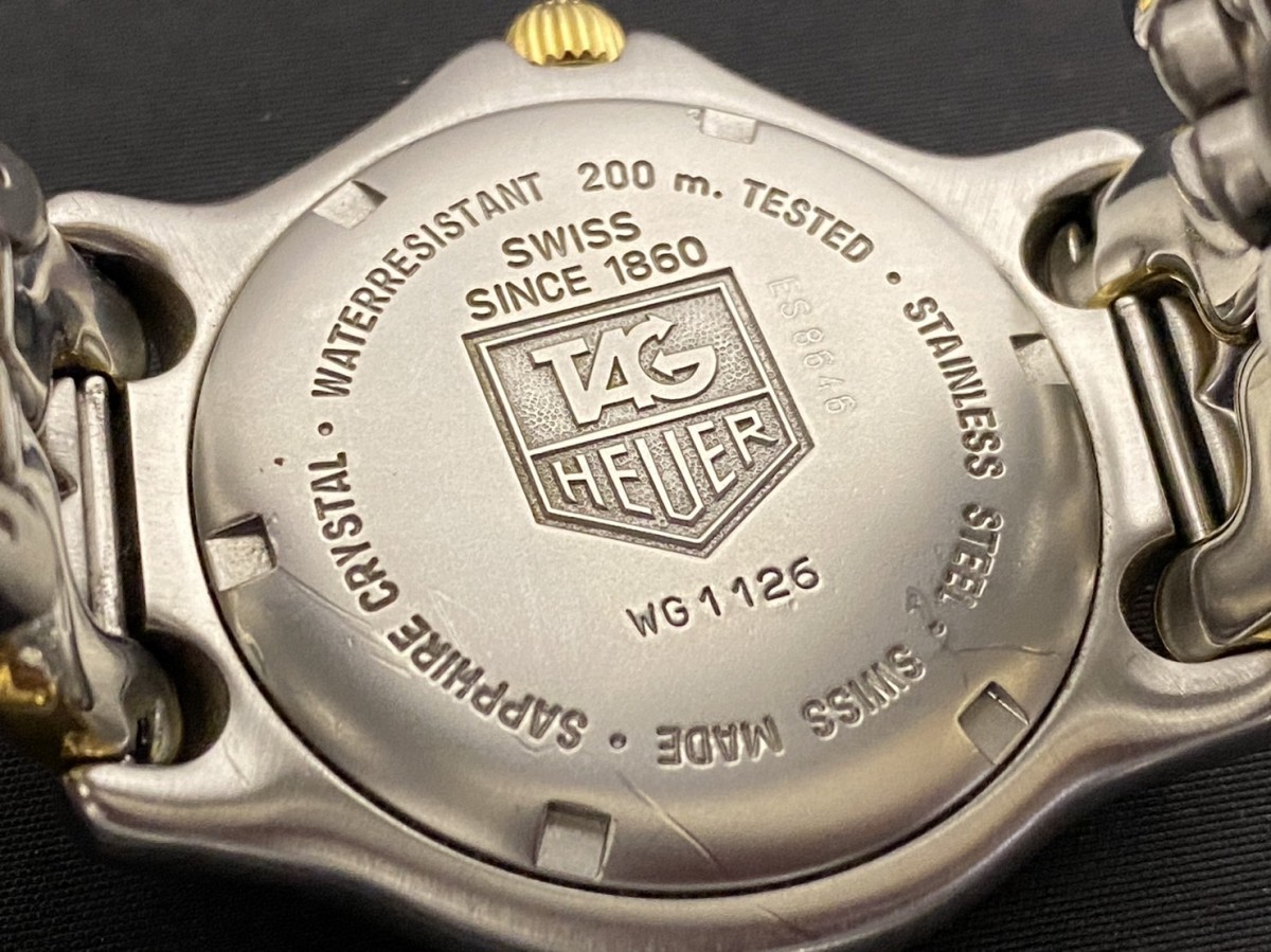 電池交換済み 美品 稼働品 TAG HEUER タグホイヤー WG1126 Professional 200m プロフェッショナル グリーン文字盤 緑 メンズ腕時計 箱付
