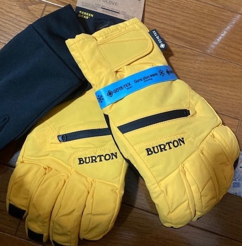 数量は多 Gore-Tex Burton Under グローブ L Yellow Spectra Glove