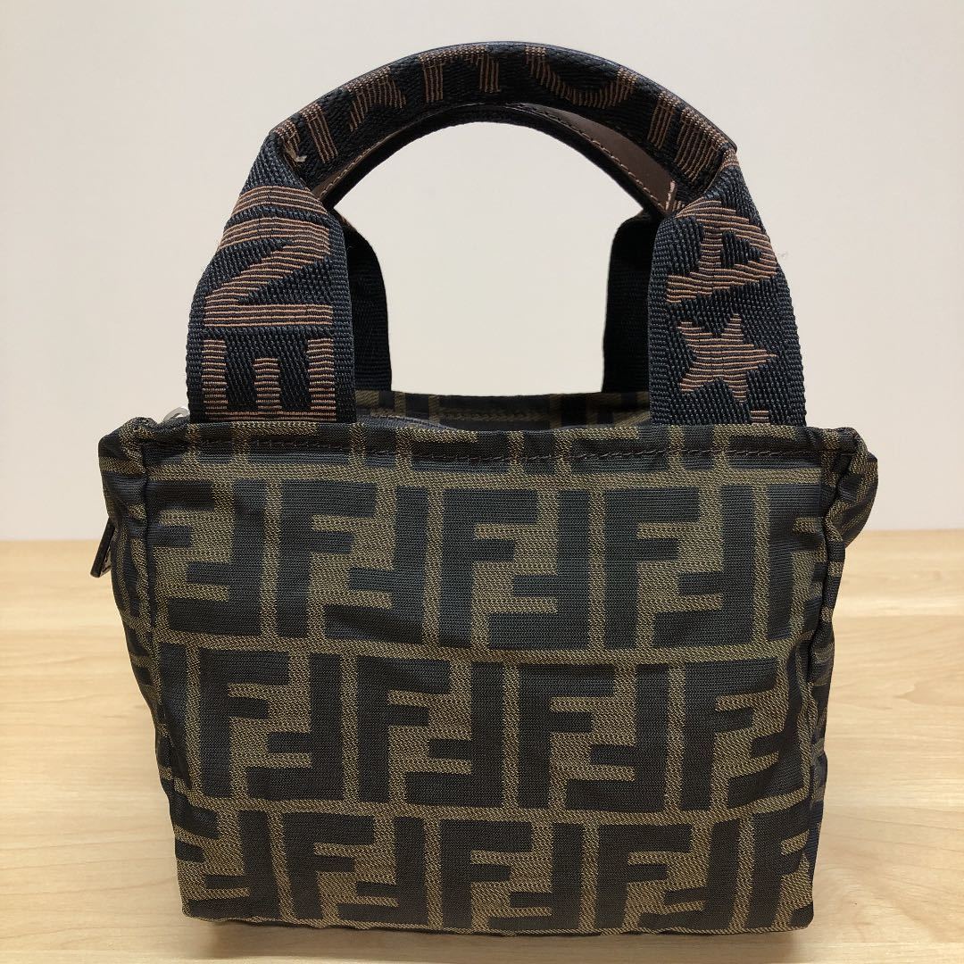 美品】FENDI フェンディ ズッカ柄 ミニハンドバッグ ポーチ ミニバッグ