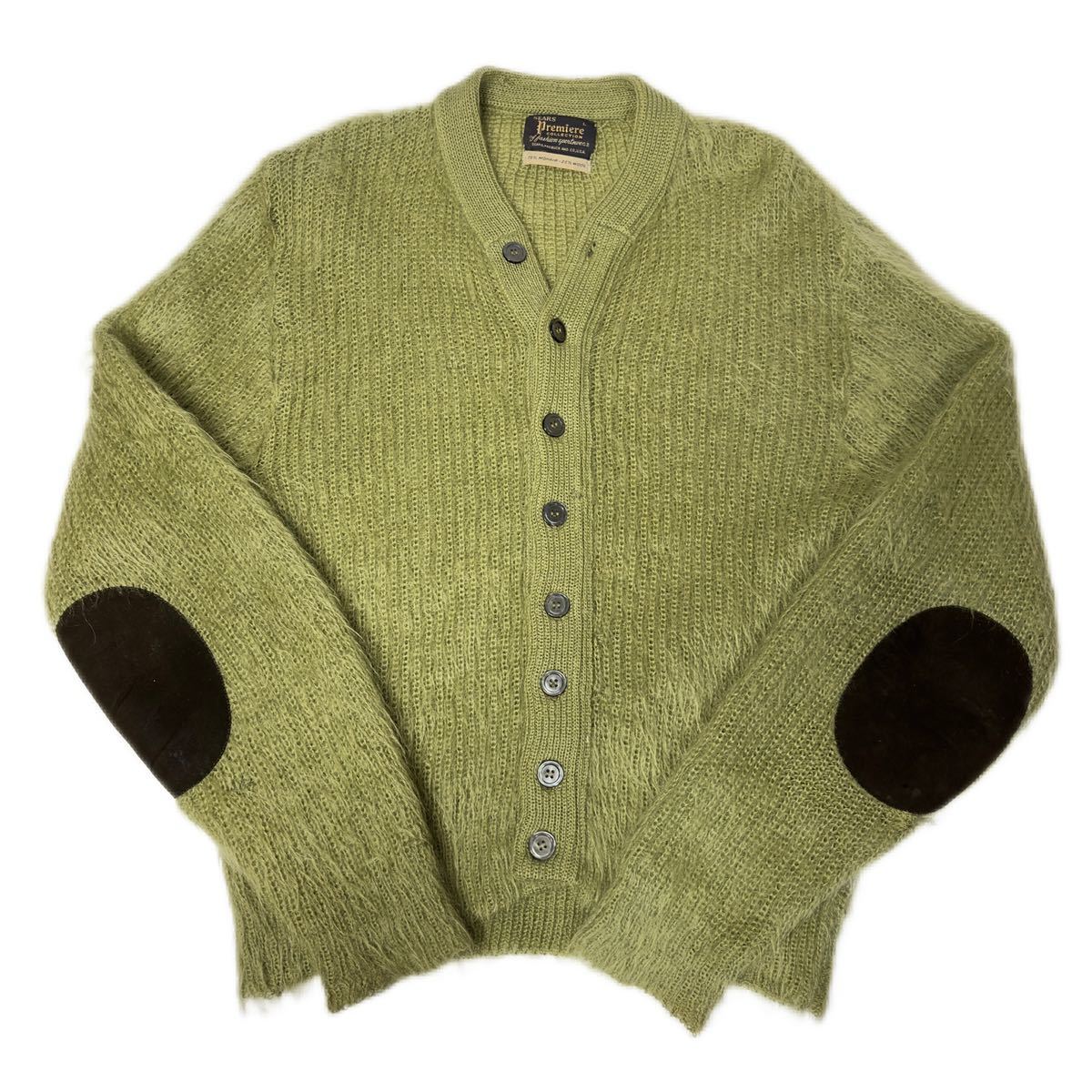 ☆ 75%モヘア! 60s シアーズ Sears モヘア カーディガン 超毛足長