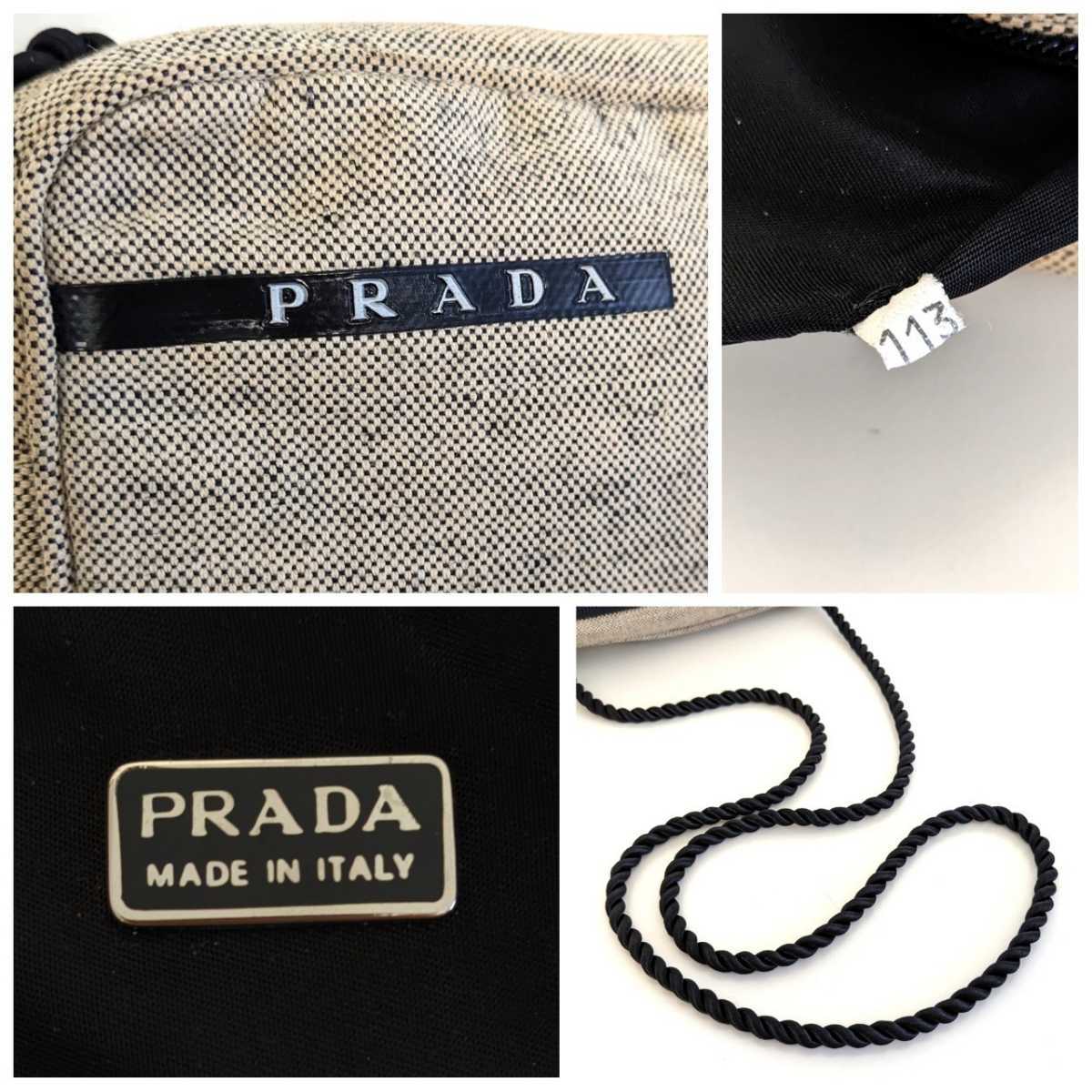 良品 PRADA SPORT プラダスポーツ archives ヴィンテージ サコッシュ ポーチ 軽量 ボディバッグ ポシェット 鞄 グレー レディース メンズ
