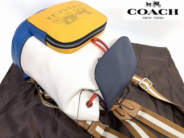  new goods * free shipping * Coach COACH leather hose and carriage rucksack backpack 