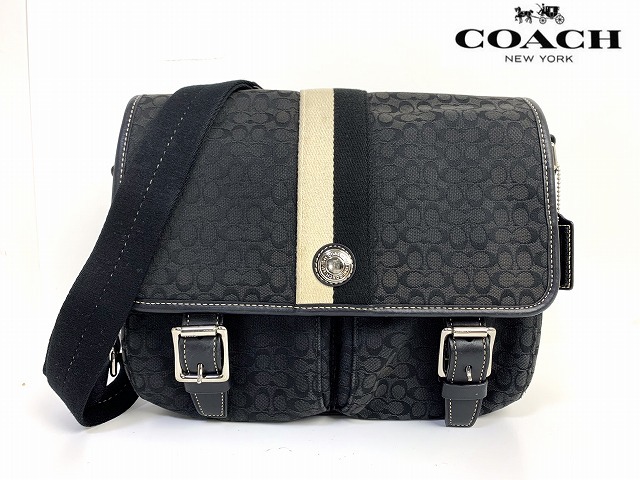 新品☆COACH(コーチ)ブラック スエード レザー ショルダーバッグ | www