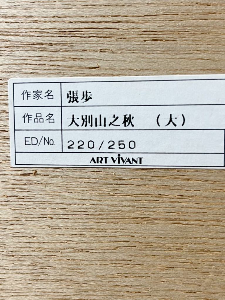 ☆大作！ 中国人気作家 張歩 リトグラフ 大別山之秋 ed 220/250 W118cm アールビバン_画像10