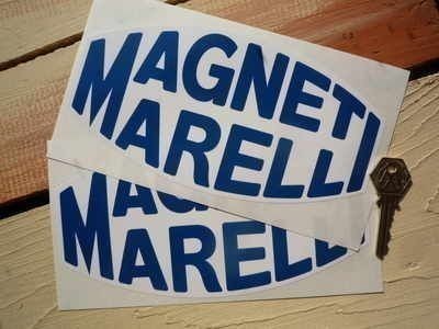 海外　限定品　送料込み 　マニエッティ・マレリ Magneti Marelli blue/white 115mm 2枚セット　ステッカー_画像1