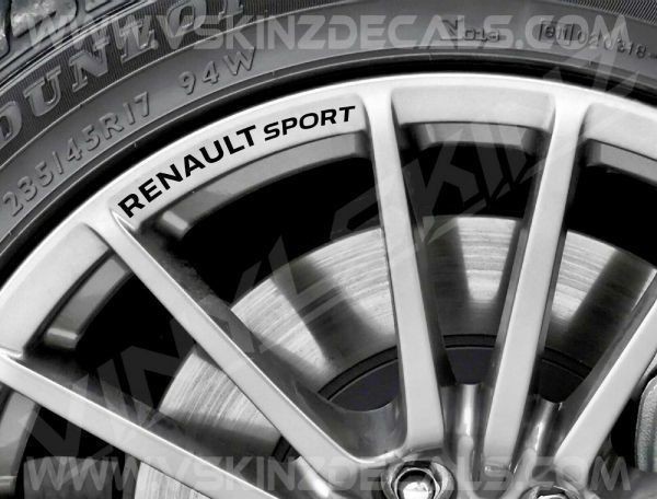 海外　限定品　送料込み ルノースポール Renault Sport カッティング ホイール リム BLACK 130mm 8枚セット　　ステッカー_画像1