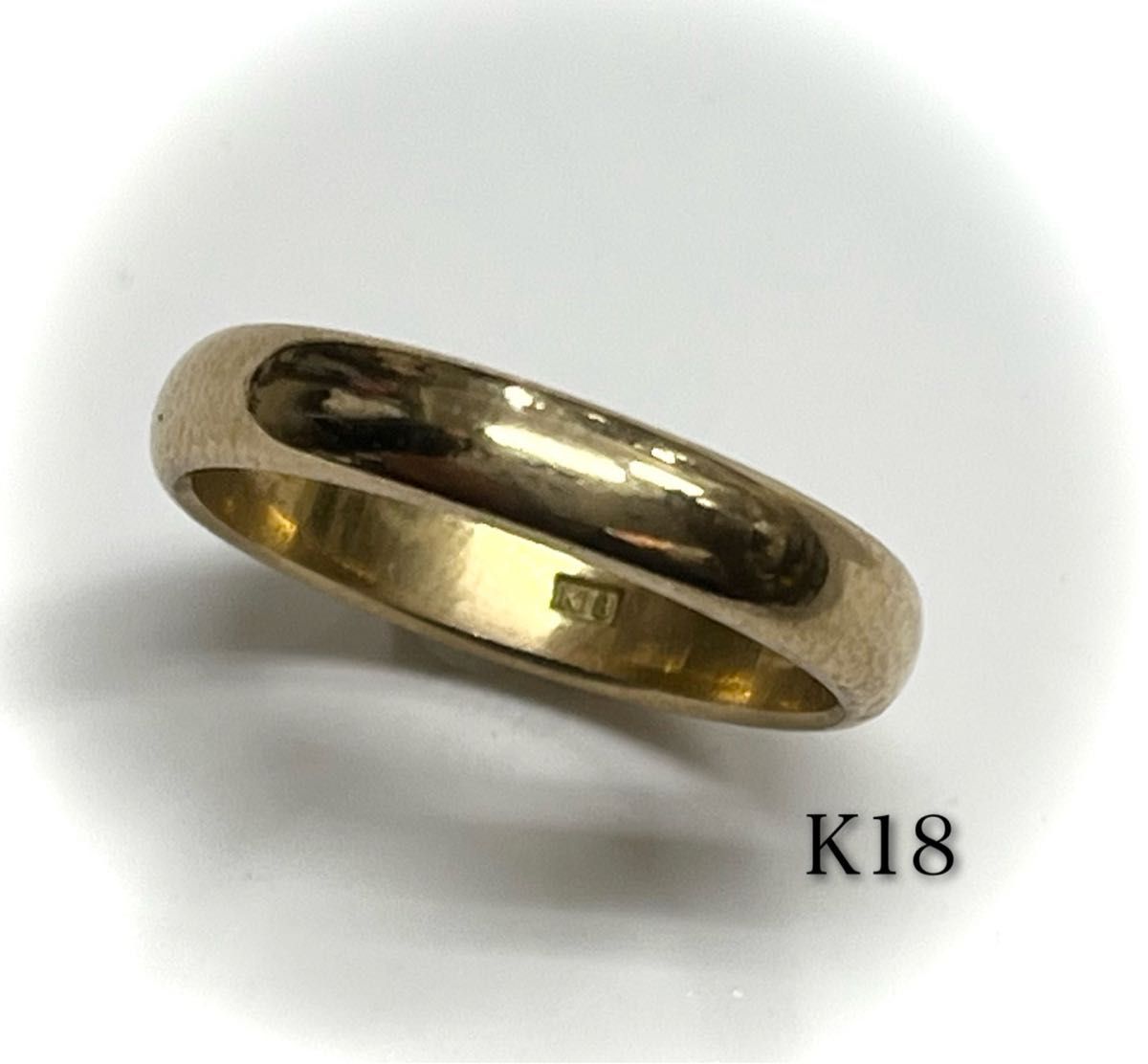 K18☆イエローゴールド☆地金 シンプル デザイン 指輪 リング #9.5 - afwinkel.com