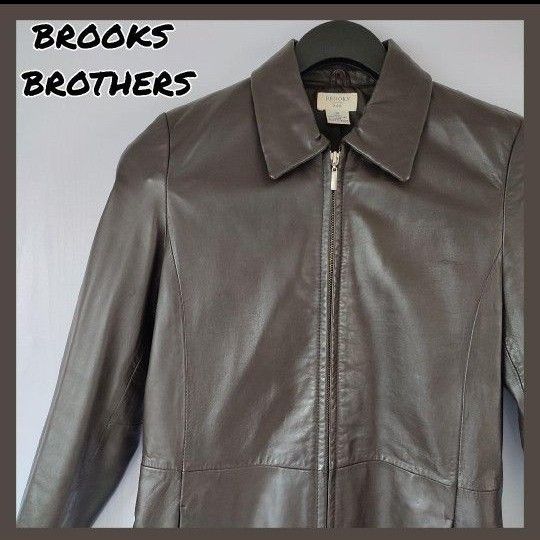 2008年モデル Brooks ディオールオム Brothers ナポレオン ブルックスブラザーズ HOMME 羊革 8H3541040003  レザージャケット シープレザー ライダースジャケット メンズ 古着